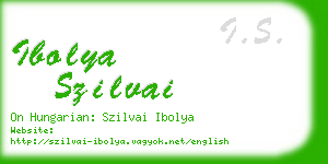 ibolya szilvai business card